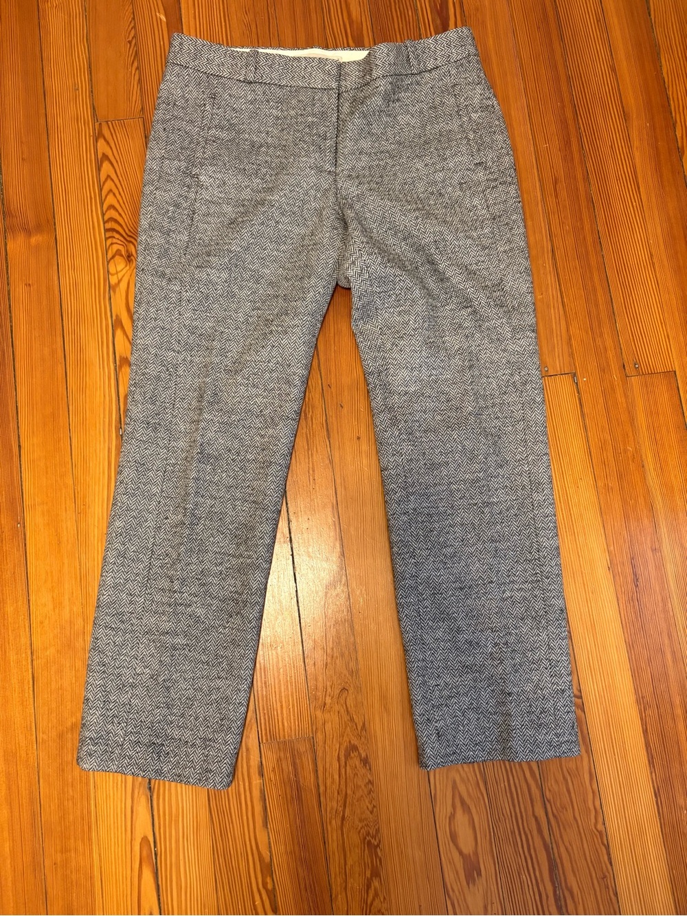 LOFT Gray Herringbone Dress Pants - Petite